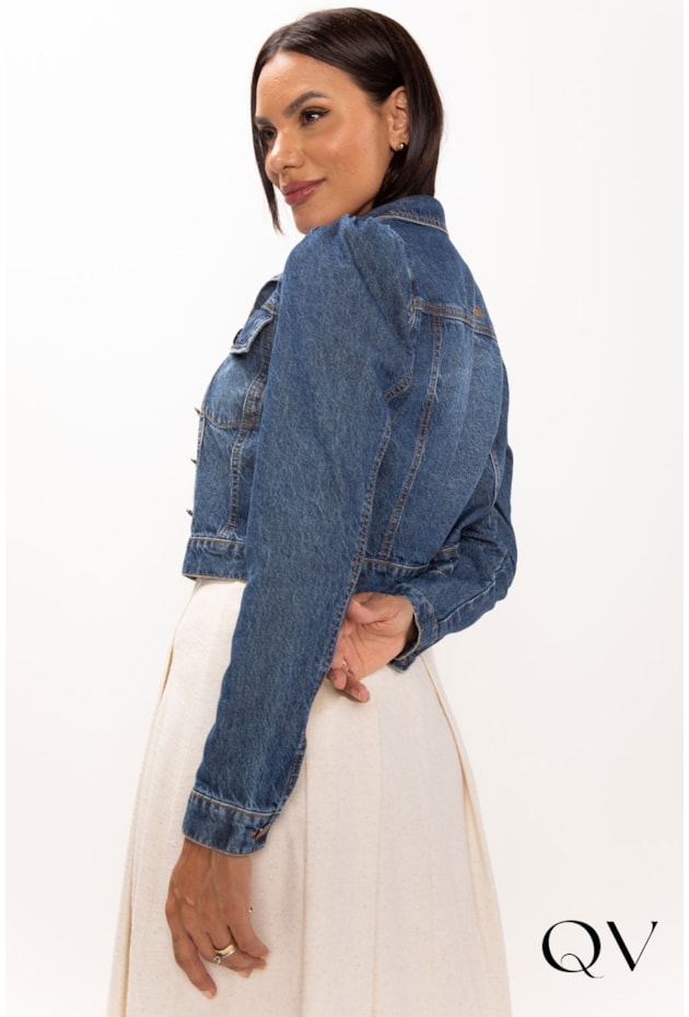 JAQUETA EM JEANS AZUL ESCURO - LEKAZIS