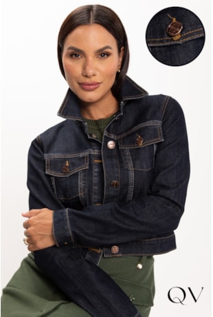 JAQUETA EM JEANS ESCURO - LEKAZIS