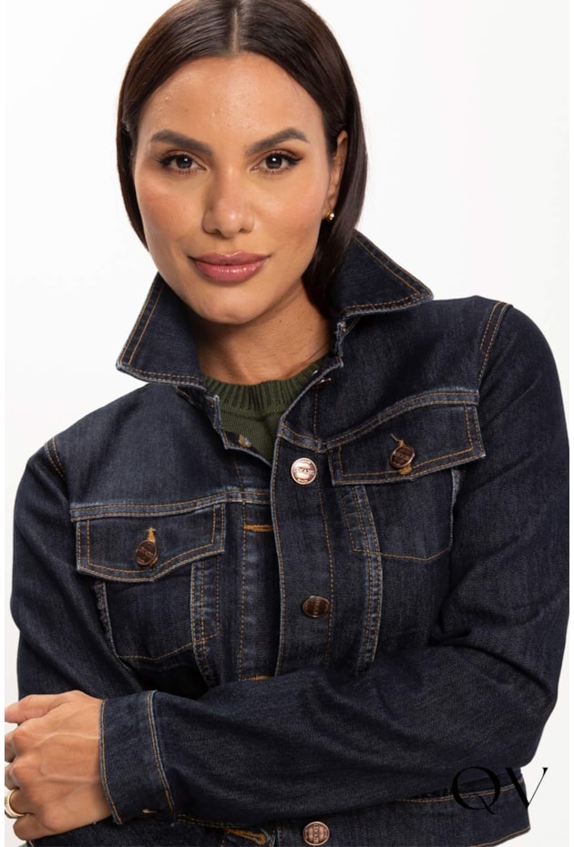 JAQUETA EM JEANS ESCURO - LEKAZIS
