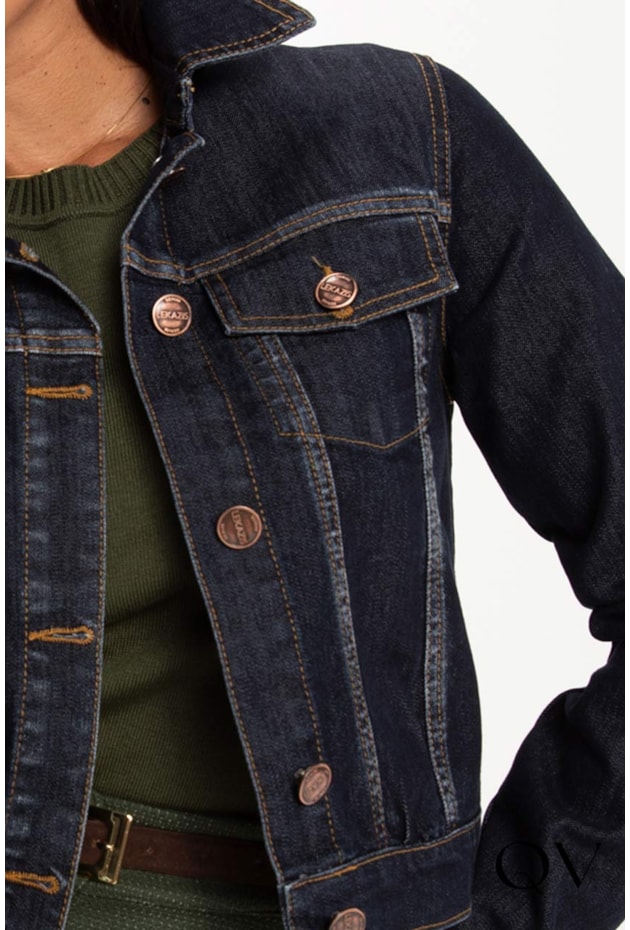 JAQUETA EM JEANS ESCURO - LEKAZIS