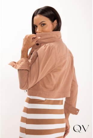 JAQUETA EM JEANS MOCHA MOUSSE - LEKAZIS JAQUETA EM JEANS MOCHA MOUSSE - LEKAZIS