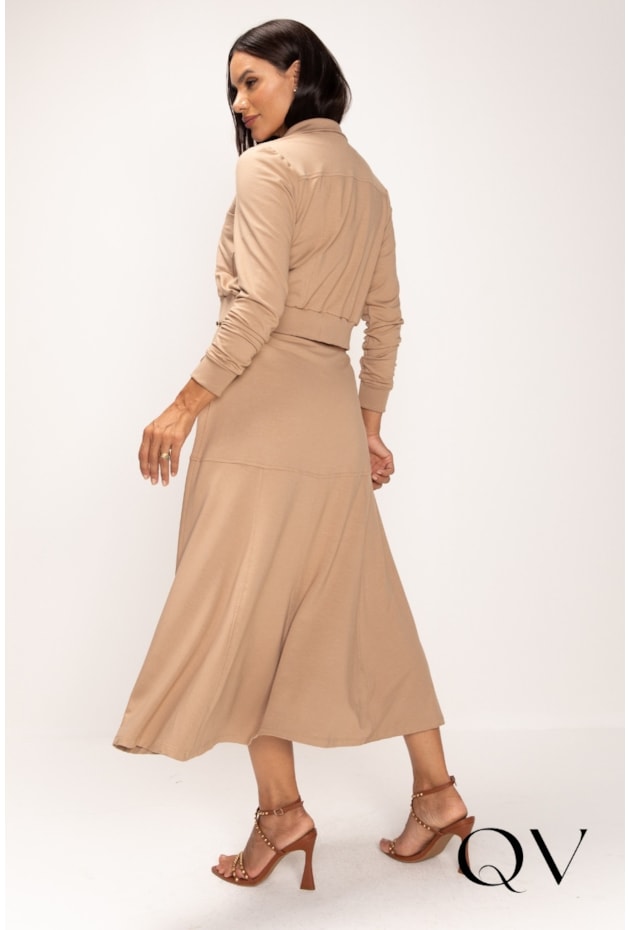 JAQUETA EM MALHA MOLETINHO BEGE - LEKAZIS JAQUETA EM MALHA MOLETINHO BEGE - LEKAZIS