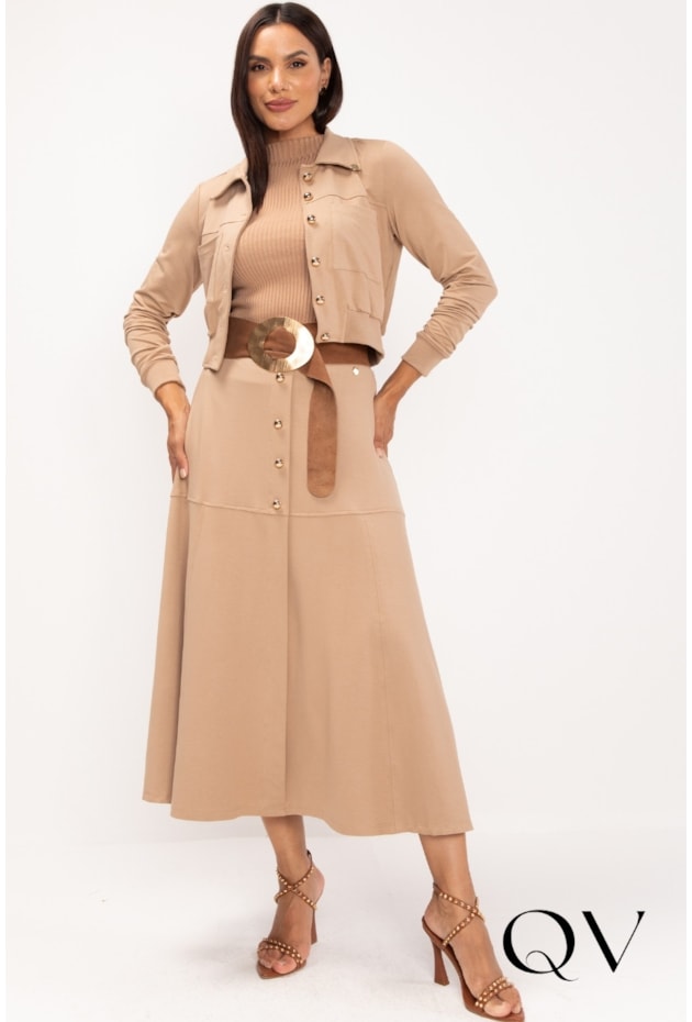 JAQUETA EM MALHA MOLETINHO BEGE - LEKAZIS JAQUETA EM MALHA MOLETINHO BEGE - LEKAZIS