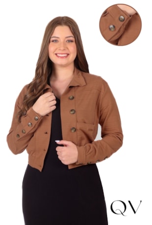 JAQUETA EM MALHA TEXTURIZADA MARROM CLARO - HAPUK