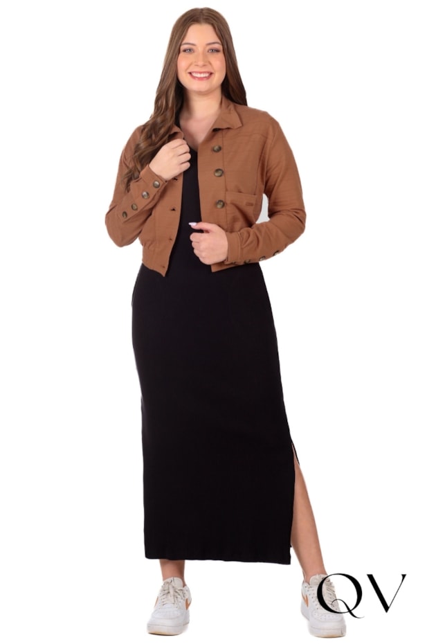 JAQUETA EM MALHA TEXTURIZADA MARROM CLARO - HAPUK