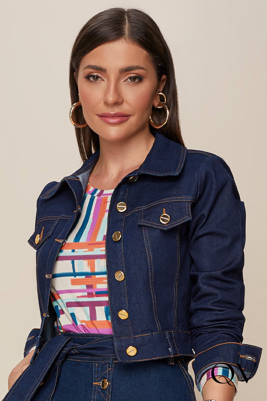 ゆか Jaqueta Jeans Encurtada | Colcci