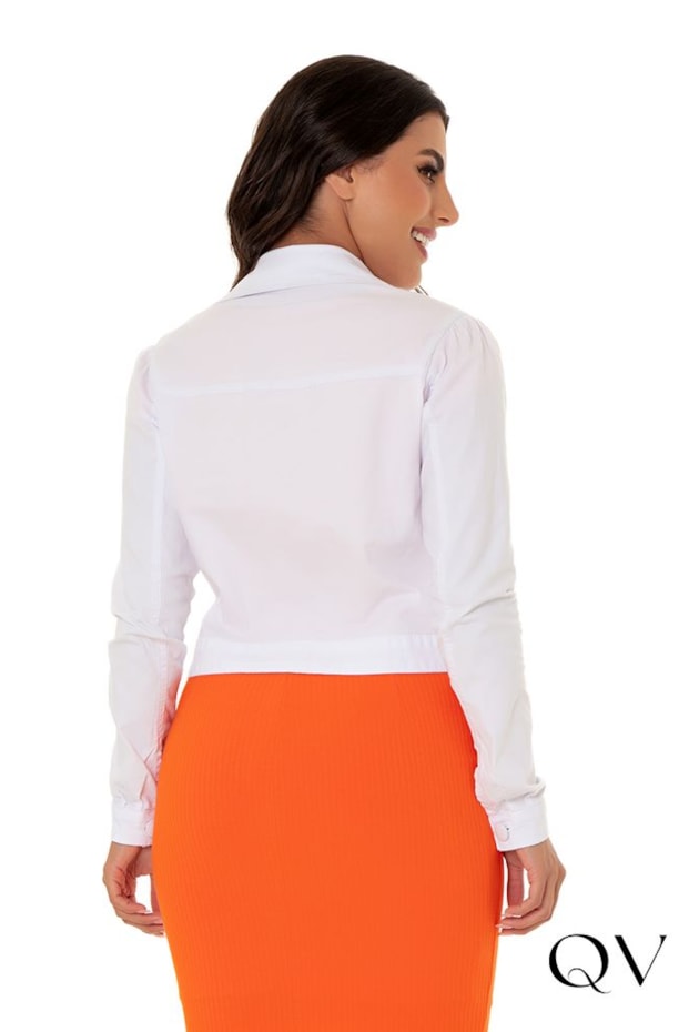 JAQUETA JEANS COLOR BRANCO - HAPUK