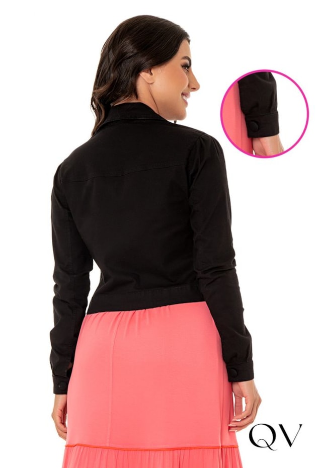 JAQUETA JEANS COLOR PRETO - HAPUK JAQUETA JEANS COLOR PRETO - HAPUK