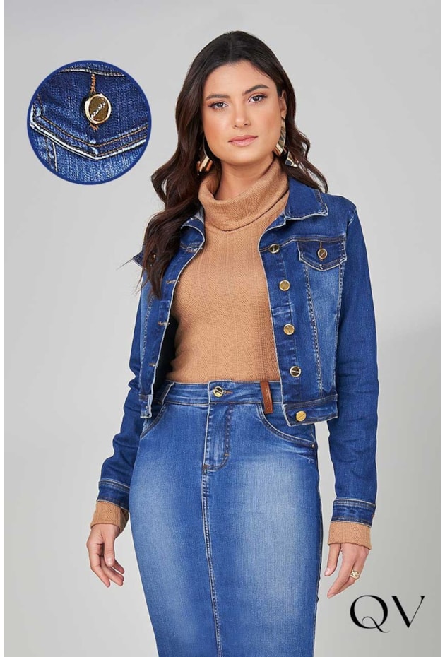 JAQUETA JEANS COM BOTÕES AZUL - TITANIUM JEANS JAQUETA JEANS COM BOTÕES AZUL - TITANIUM JEANS