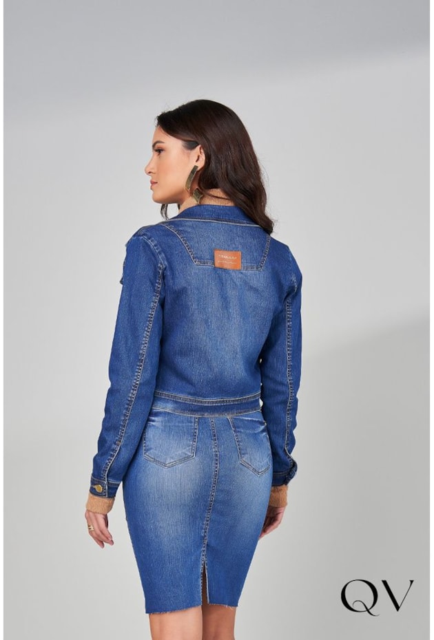 JAQUETA JEANS COM BOTÕES AZUL - TITANIUM JEANS JAQUETA JEANS COM BOTÕES AZUL - TITANIUM JEANS