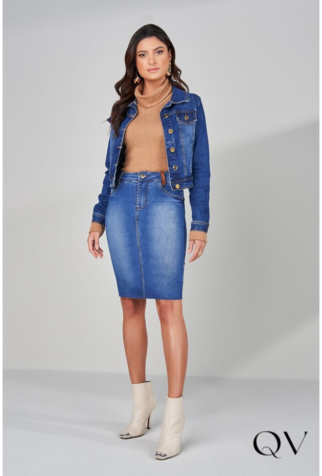 JAQUETA JEANS COM BOTÕES AZUL - TITANIUM JEANS JAQUETA JEANS COM BOTÕES AZUL - TITANIUM JEANS