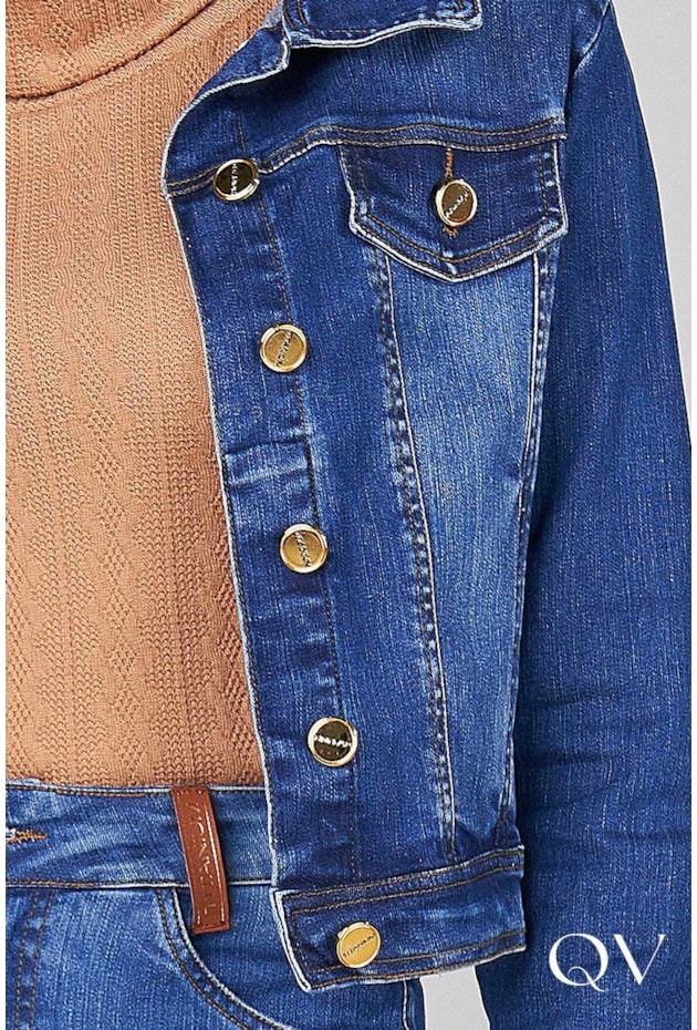 JAQUETA JEANS COM BOTÕES AZUL - TITANIUM JEANS JAQUETA JEANS COM BOTÕES AZUL - TITANIUM JEANS