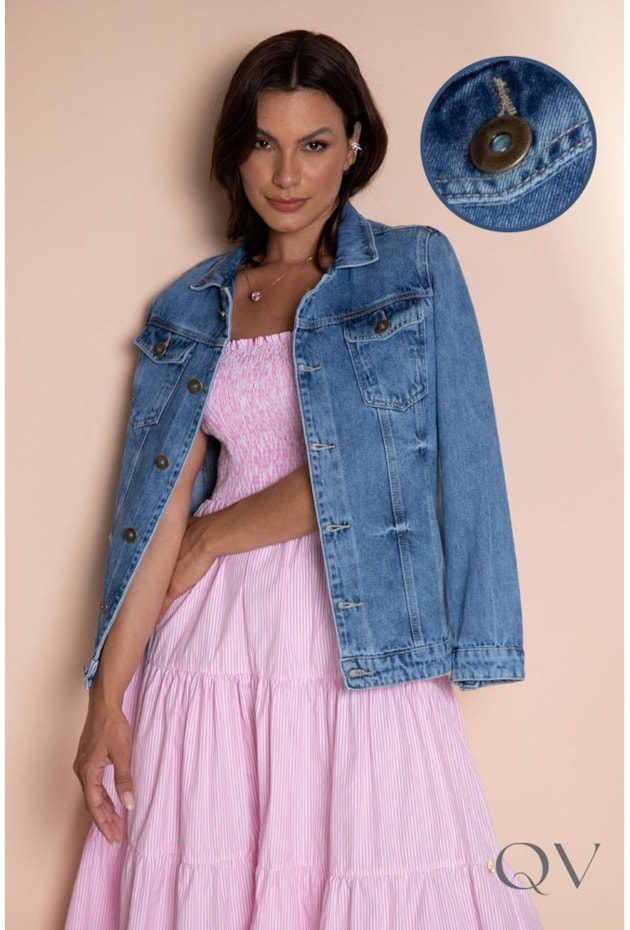JAQUETA JEANS MAXI MANGA LONGA - LEKAZIS JAQUETA JEANS MAXI MANGA LONGA - LEKAZIS