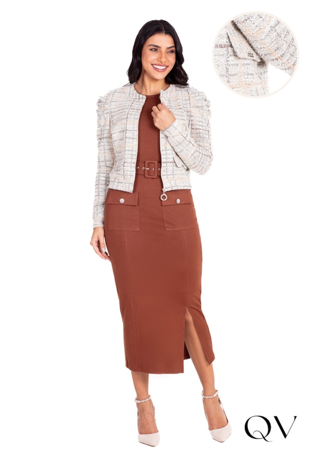 JAQUETA MALHA TWEED COM LUREX AMARELO - HAPUK JAQUETA MALHA TWEED COM LUREX AMARELO - HAPUK