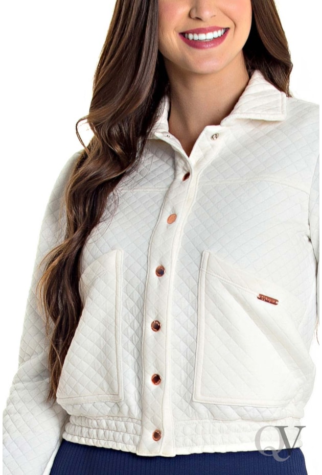 JAQUETA MATELASSÊ ZÍPER NA MANGA OFF WHITE - HAPUK JAQUETA MATELASSÊ ZÍPER NA MANGA OFF WHITE - HAPUK