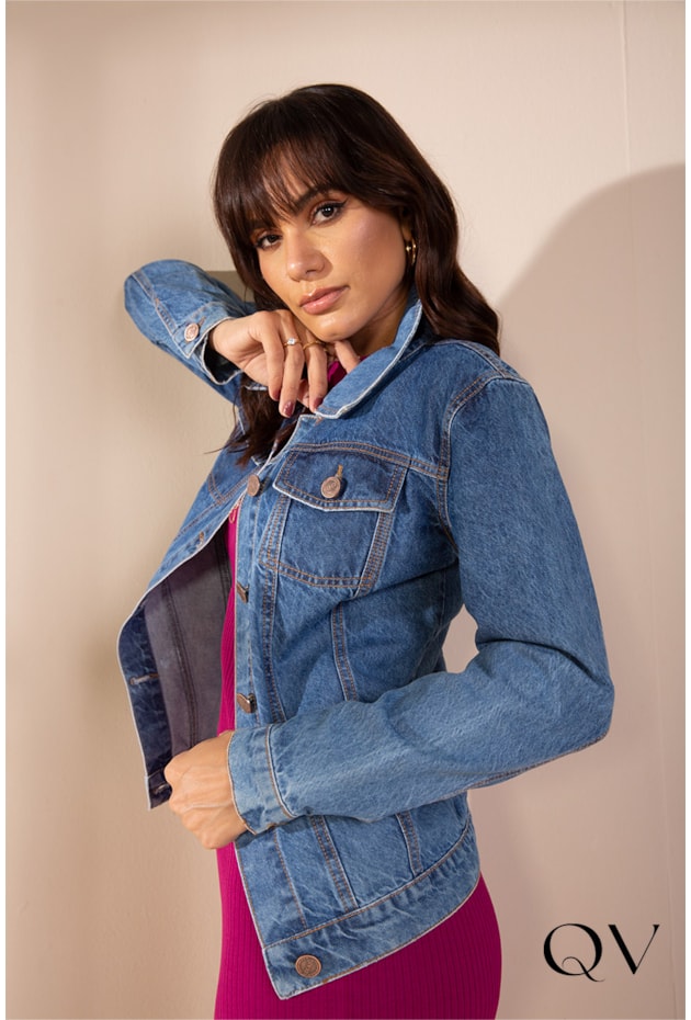 JAQUETA MAXI JEANS COM BOTÕES PERSONALIZADOS - LEKAZIS JAQUETA MAXI JEANS COM BOTÕES PERSONALIZADOS - LEKAZIS