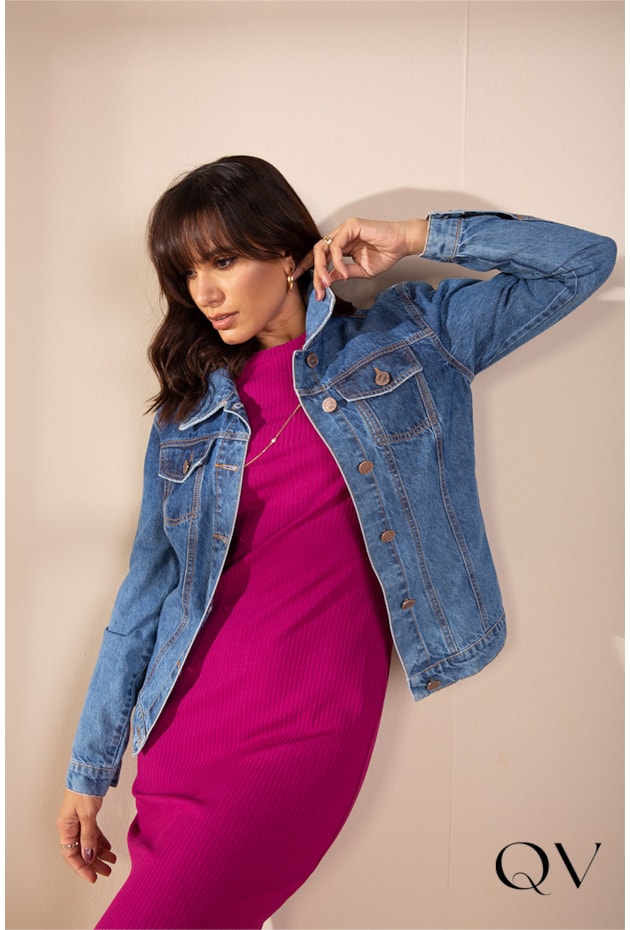 JAQUETA MAXI JEANS COM BOTÕES PERSONALIZADOS - LEKAZIS JAQUETA MAXI JEANS COM BOTÕES PERSONALIZADOS - LEKAZIS
