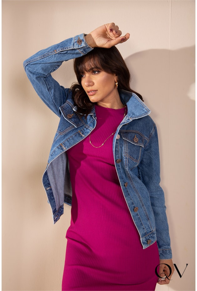 JAQUETA MAXI JEANS COM BOTÕES PERSONALIZADOS - LEKAZIS JAQUETA MAXI JEANS COM BOTÕES PERSONALIZADOS - LEKAZIS