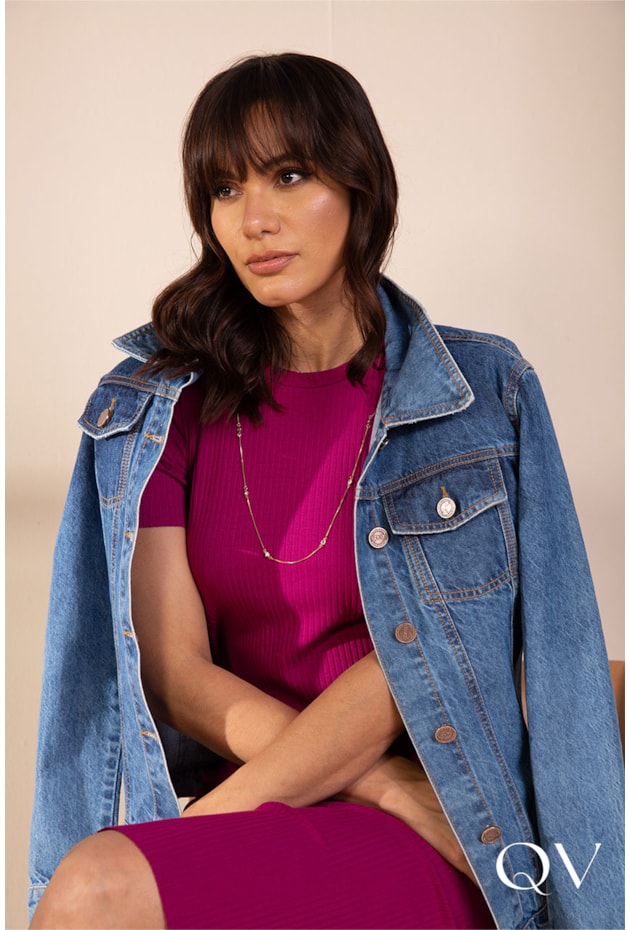 JAQUETA MAXI JEANS COM BOTÕES PERSONALIZADOS - LEKAZIS JAQUETA MAXI JEANS COM BOTÕES PERSONALIZADOS - LEKAZIS