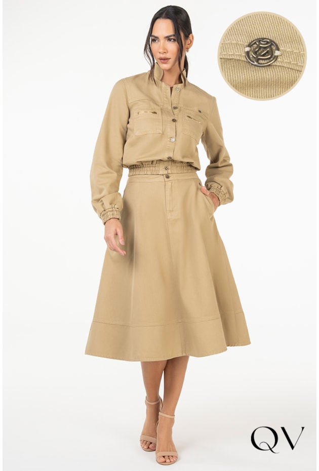 JAQUETA SARJA BOMBER BEGE - VIA TOLENTINO JAQUETA SARJA BOMBER BEGE - VIA TOLENTINO