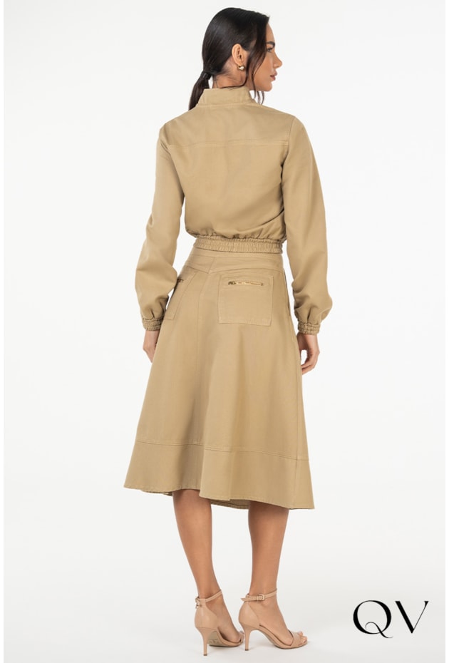 JAQUETA SARJA BOMBER BEGE - VIA TOLENTINO JAQUETA SARJA BOMBER BEGE - VIA TOLENTINO