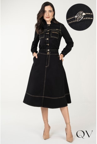 JAQUETA SARJA BOMBER PRETO - VIA TOLENTINO JAQUETA SARJA BOMBER PRETO - VIA TOLENTINO