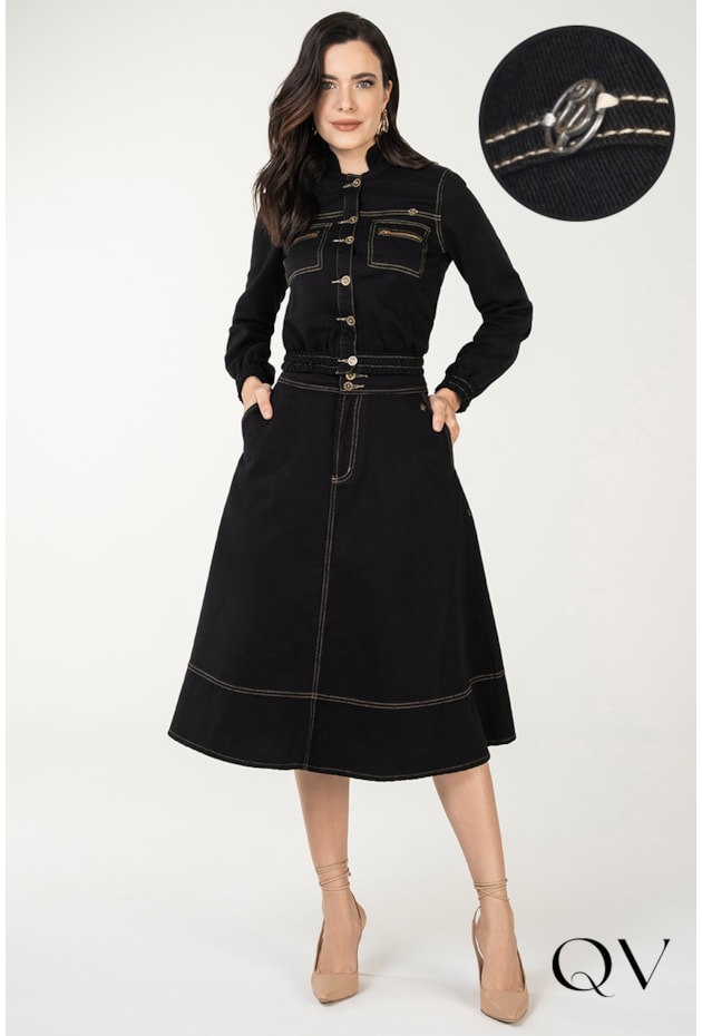 JAQUETA SARJA BOMBER PRETO - VIA TOLENTINO JAQUETA SARJA BOMBER PRETO - VIA TOLENTINO