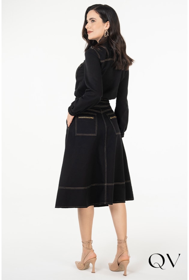 JAQUETA SARJA BOMBER PRETO - VIA TOLENTINO JAQUETA SARJA BOMBER PRETO - VIA TOLENTINO