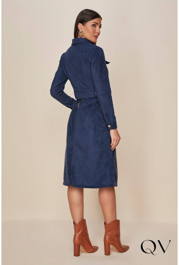 JAQUETA SUEDE AZUL MARINHO - TITANIUM JEANS JAQUETA SUEDE AZUL MARINHO - TITANIUM JEANS