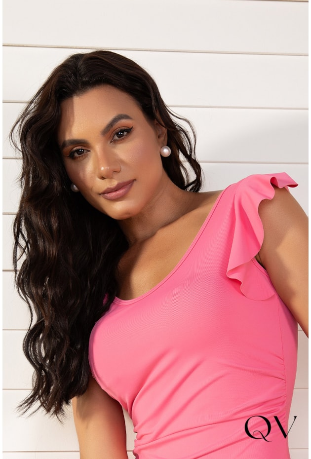MAIÔ COM AMARRAÇÃO PINK - LEKAZIS