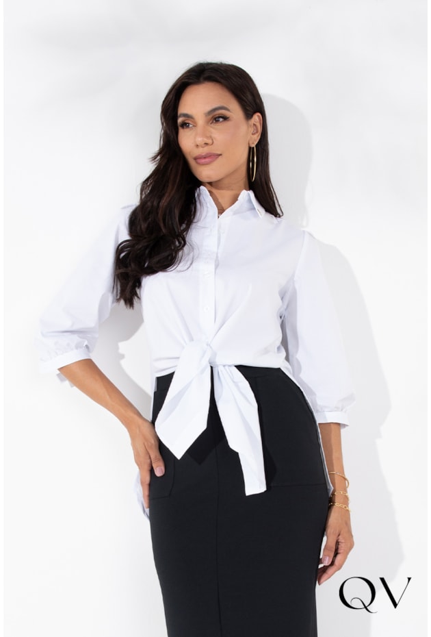 MAXI CAMISA CASUAL BRANCO - LEKAZIS MAXI CAMISA CASUAL BRANCO - LEKAZIS