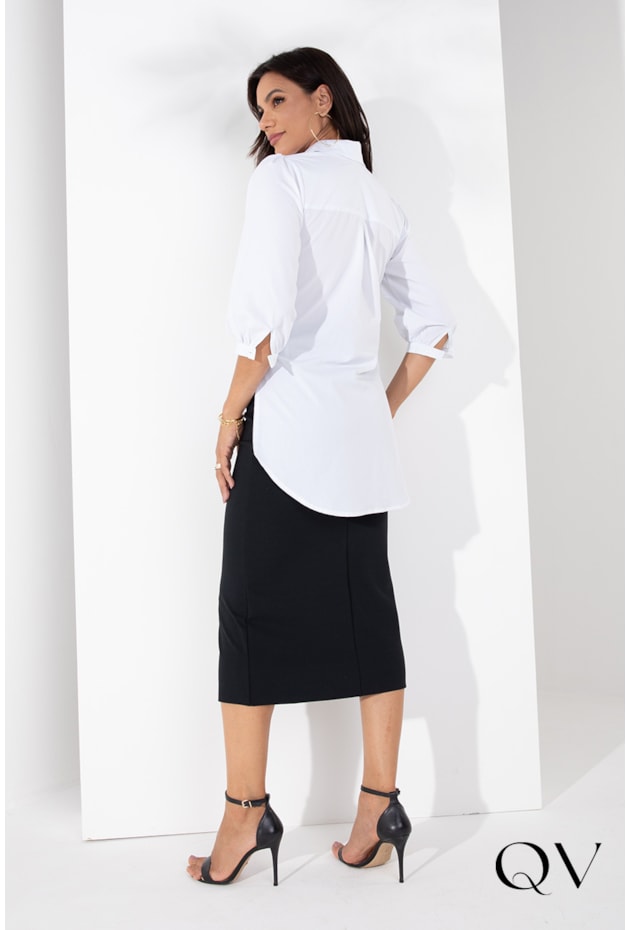 MAXI CAMISA CASUAL BRANCO - LEKAZIS
