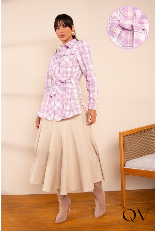 PARKA FLANELADO XADREZ MALVA - LEKAZIS PARKA FLANELADO XADREZ MALVA - LEKAZIS