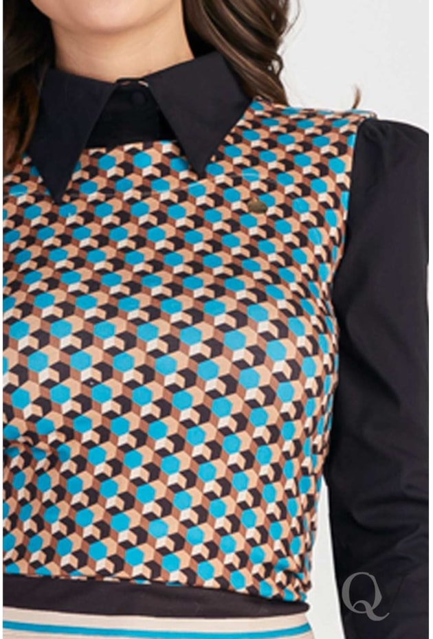 PULÔVER MALHA DECOTE ARREDONDADO ESTAMPADO - TITANIUM JEANS PULÔVER MALHA DECOTE ARREDONDADO ESTAMPADO - TITANIUM JEANS