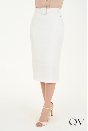 SAIA ALFAIATARIA COM CINTO OFF WHITE - VIA TOLENTINO