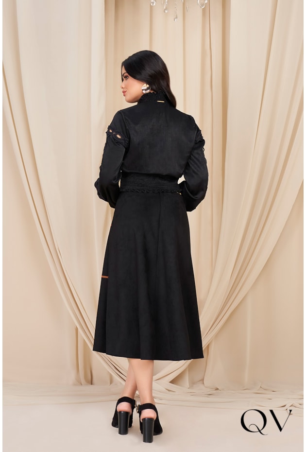 SAIA COM PESPONTOS DUO COLORS PRETO - FASCÍNIUS SAIA COM PESPONTOS DUO COLORS PRETO - FASCÍNIUS