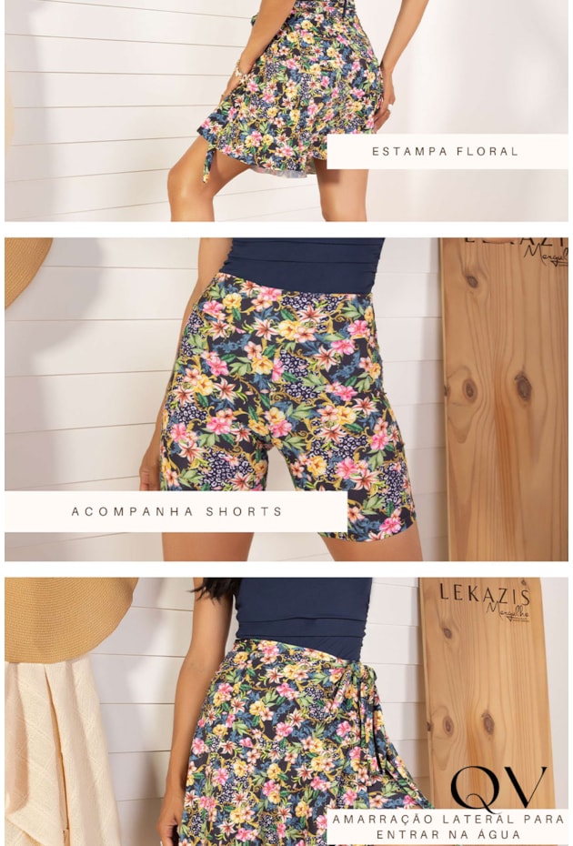 SAIA COM SHORTS FLORAL - LEKAZIS SAIA COM SHORTS FLORAL - LEKAZIS