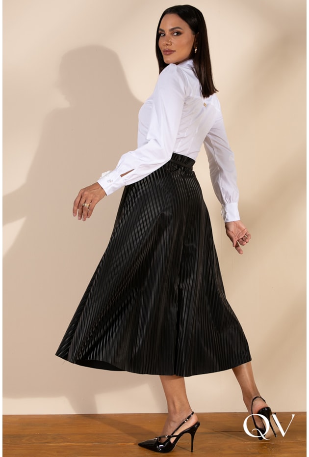 SAIA COURO ILLUSION PRETO - LEKAZIS SAIA COURO ILLUSION PRETO - LEKAZIS