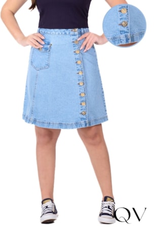 SAIA CURTA EM JEANS AZUL CLARO - HAPUK SAIA CURTA EM JEANS AZUL CLARO - HAPUK