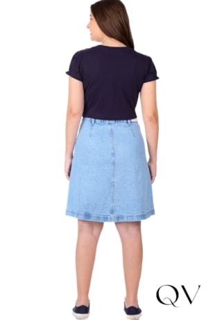 SAIA CURTA EM JEANS AZUL CLARO - HAPUK