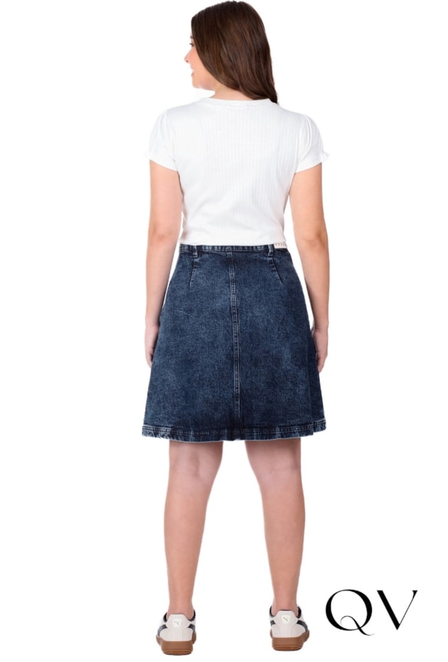 SAIA CURTA EM JEANS AZUL ESCURO - HAPUK
