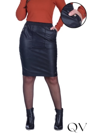 SAIA EM ASPECTO DE COURO PRETO - HAPUK