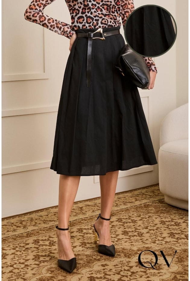 SAIA EM COTTON PRETO - JANY PIM