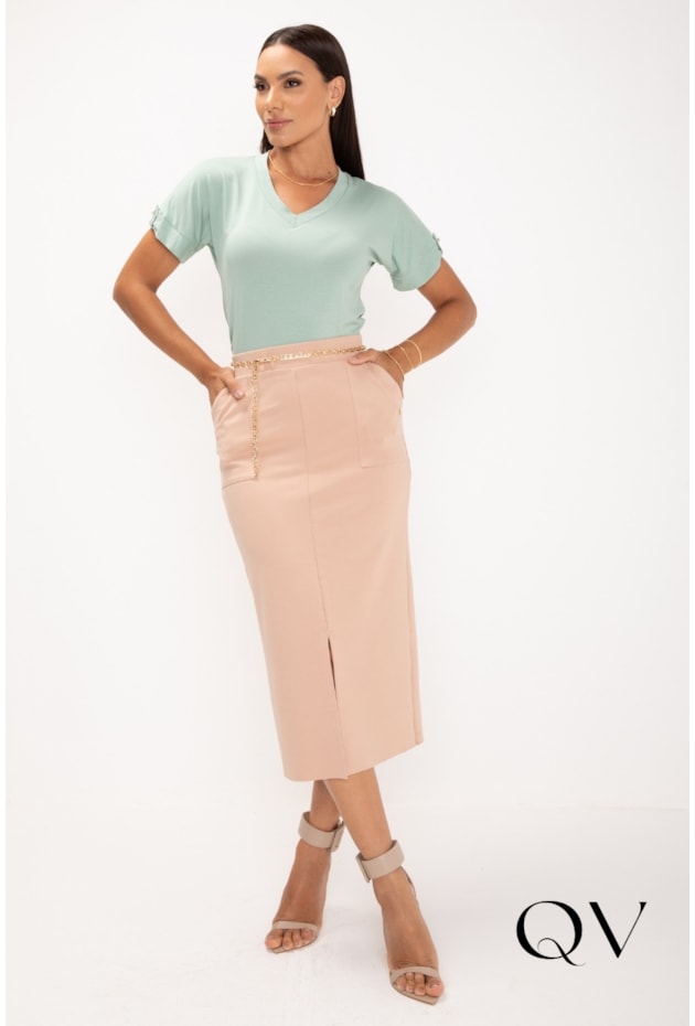 SAIA EM MALHA PONTO ROMA NUDE - LEKAZIS SAIA EM MALHA PONTO ROMA NUDE - LEKAZIS