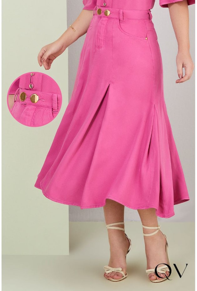 SAIA EVASÊ COLOR ROSA COM PREGAS - TITANIUM JEANS