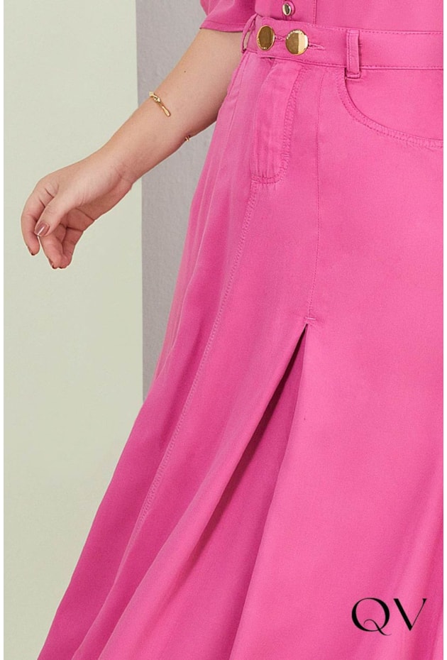 SAIA EVASÊ COLOR ROSA COM PREGAS - TITANIUM JEANS