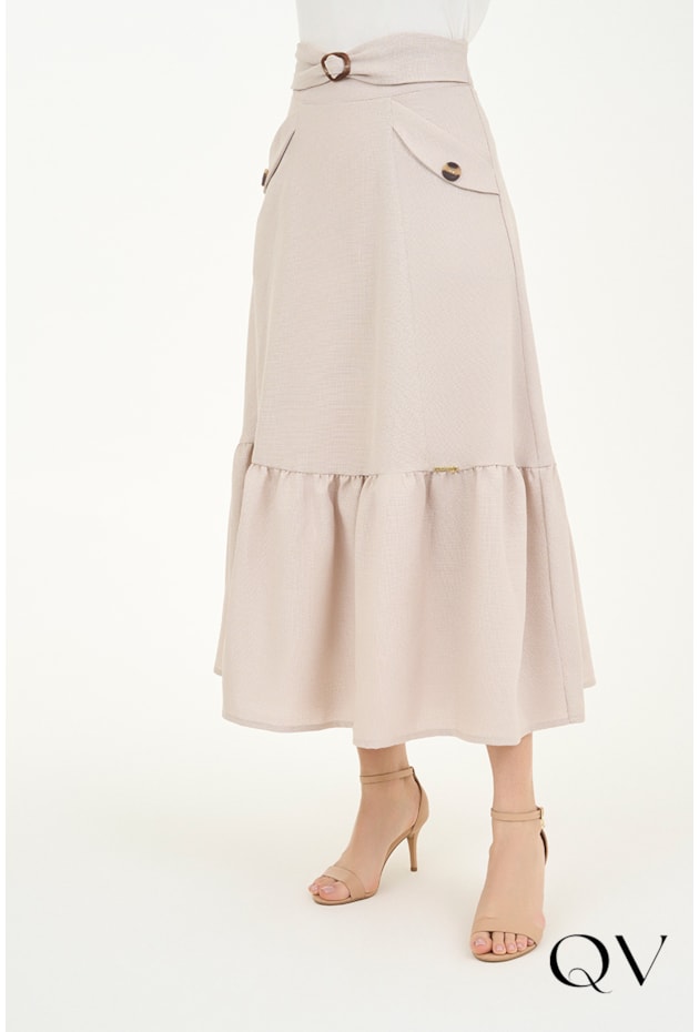 SAIA EVASÊ CÓS FIVELA RESINADA CREME - VIA TOLENTINO SAIA EVASÊ CÓS FIVELA RESINADA CREME - VIA TOLENTINO