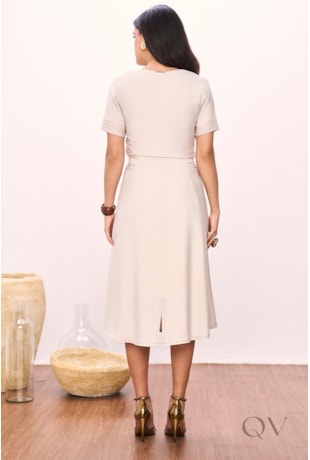 SAIA EVASÊ EM ALFAIATARIA DE VISCOSE QUAKER BEGE - TITANIUM JEANS