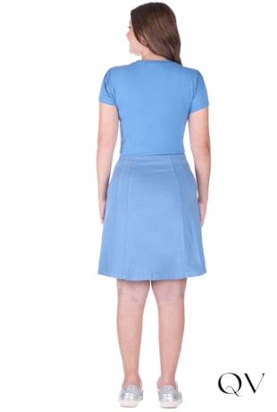 SAIA EVASÊ EM JEANS COLOR COM BOLSOS AZUL - HAPUK