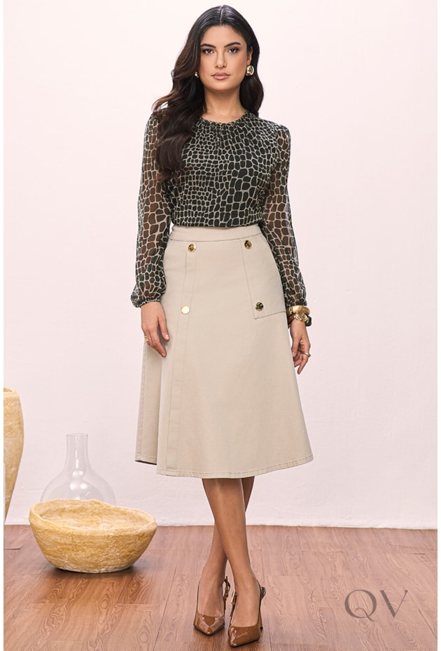 SAIA EVASÊ EM SARJA BEGE - TITANIUM JEANS